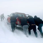 Una odisea para rescatar a una familia en pleno temporal de nieve